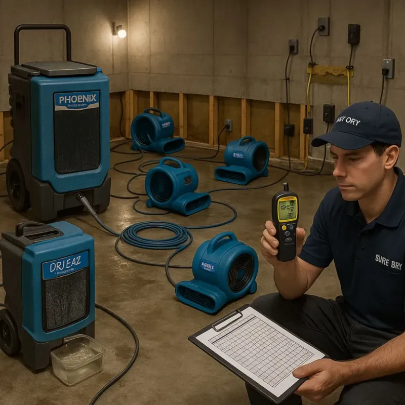 Structural Drying and Dehumidification process in Mesa Verde, CA